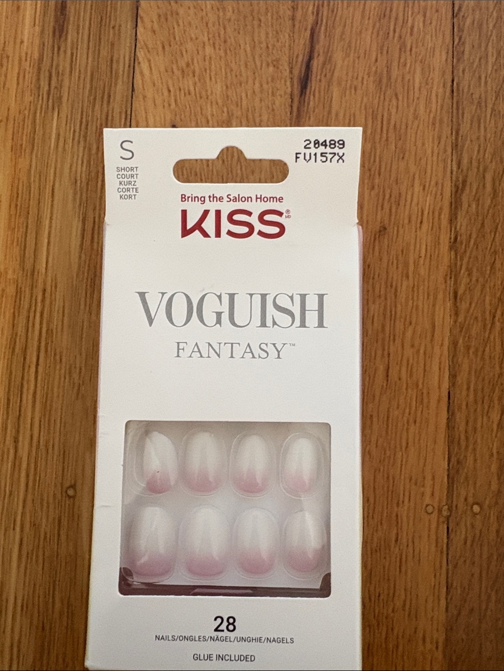Kiss White Press-On Nails with Pink Ombre Tips